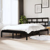 vidaXL Estructura de cama madera maciza negro 120x190 cm