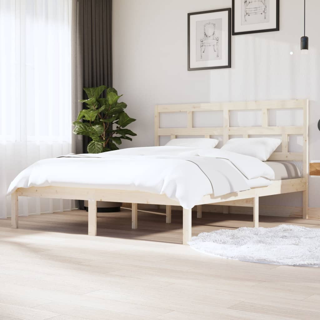 vidaXL Estructura de cama de madera maciza super king 180x200 cm