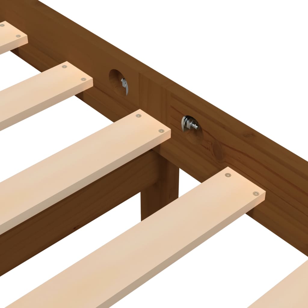 vidaXL Estructura de cama madera maciza pino marrón miel 160x200 cm
