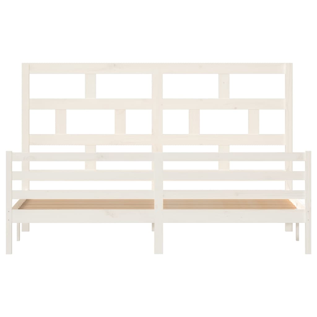 vidaXL Estructura de cama madera maciza de pino blanca 200x200 cm