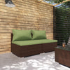 vidaXL Set muebles de jardín 2 piezas y cojines ratán sintético marrón