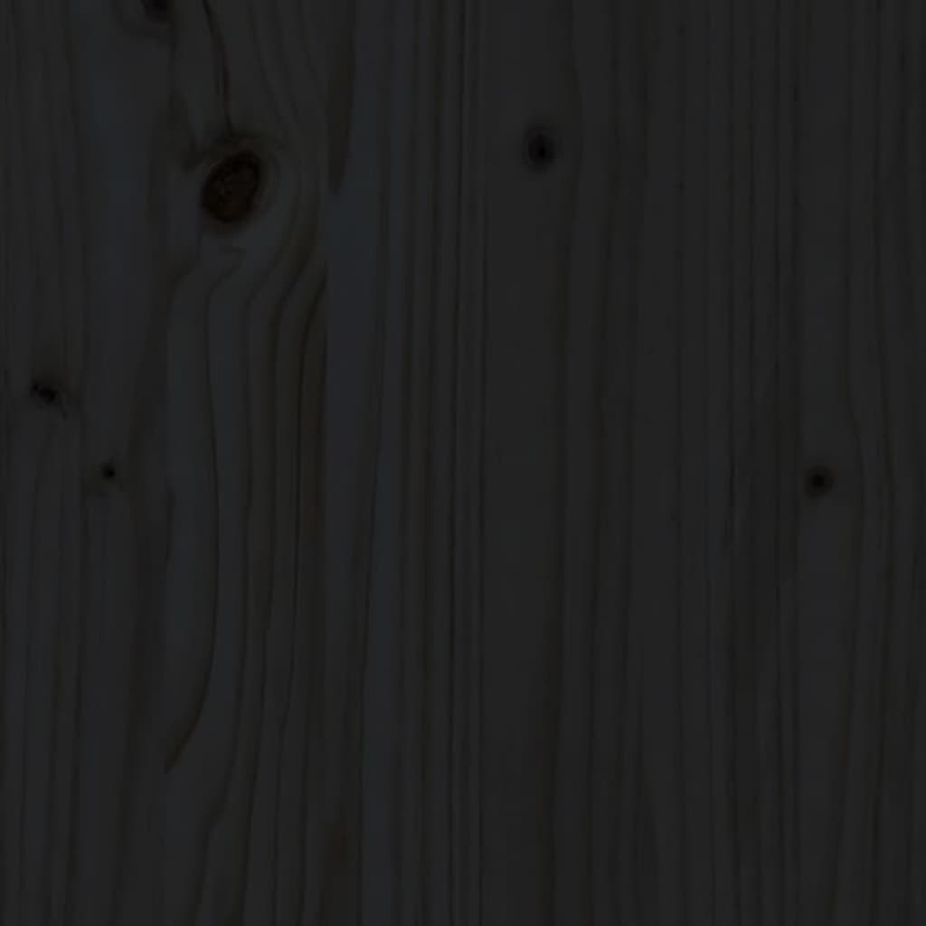 vidaXL Cabecero de cama madera maciza de pino negro 204x6x82,5 cm