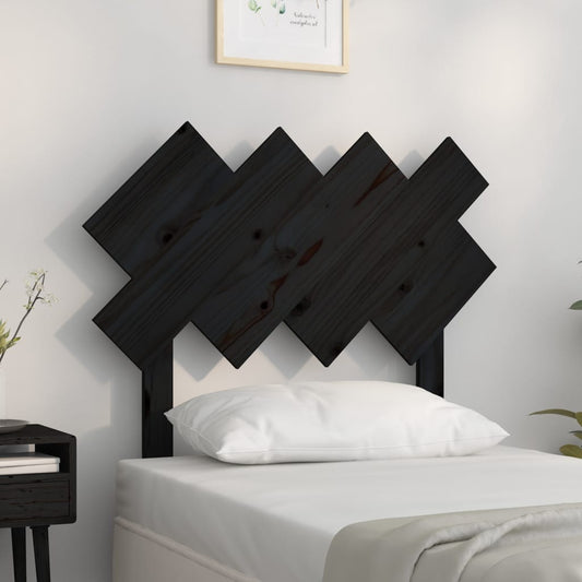 vidaXL Cabecero de cama madera maciza de pino negro 92x3x81 cm