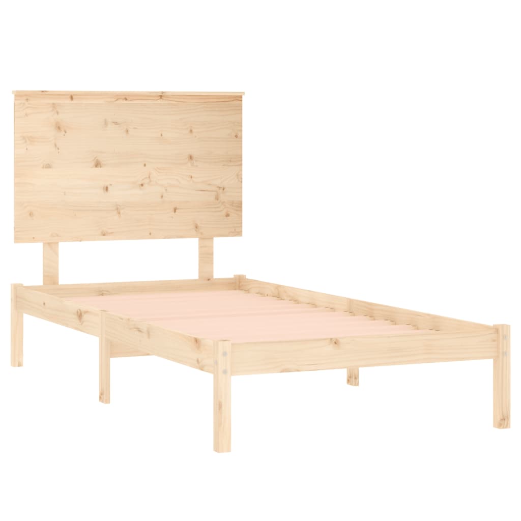 vidaXL Estructura cama individual madera maciza pino negra 90x190 cm –  Bechester
