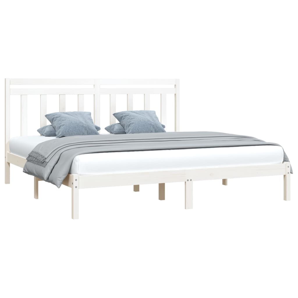 vidaXL Estructura de cama madera maciza blanco 200x200 cm