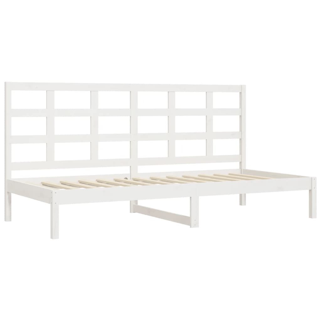 vidaXL Sofá cama madera maciza de pino blanco 80x200 cm