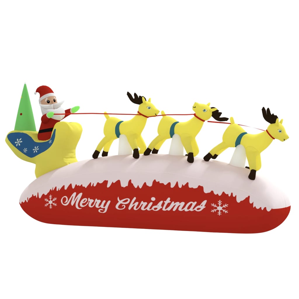 vidaXL Papá Noel y renos de Navidad inflables con LED 145 cm