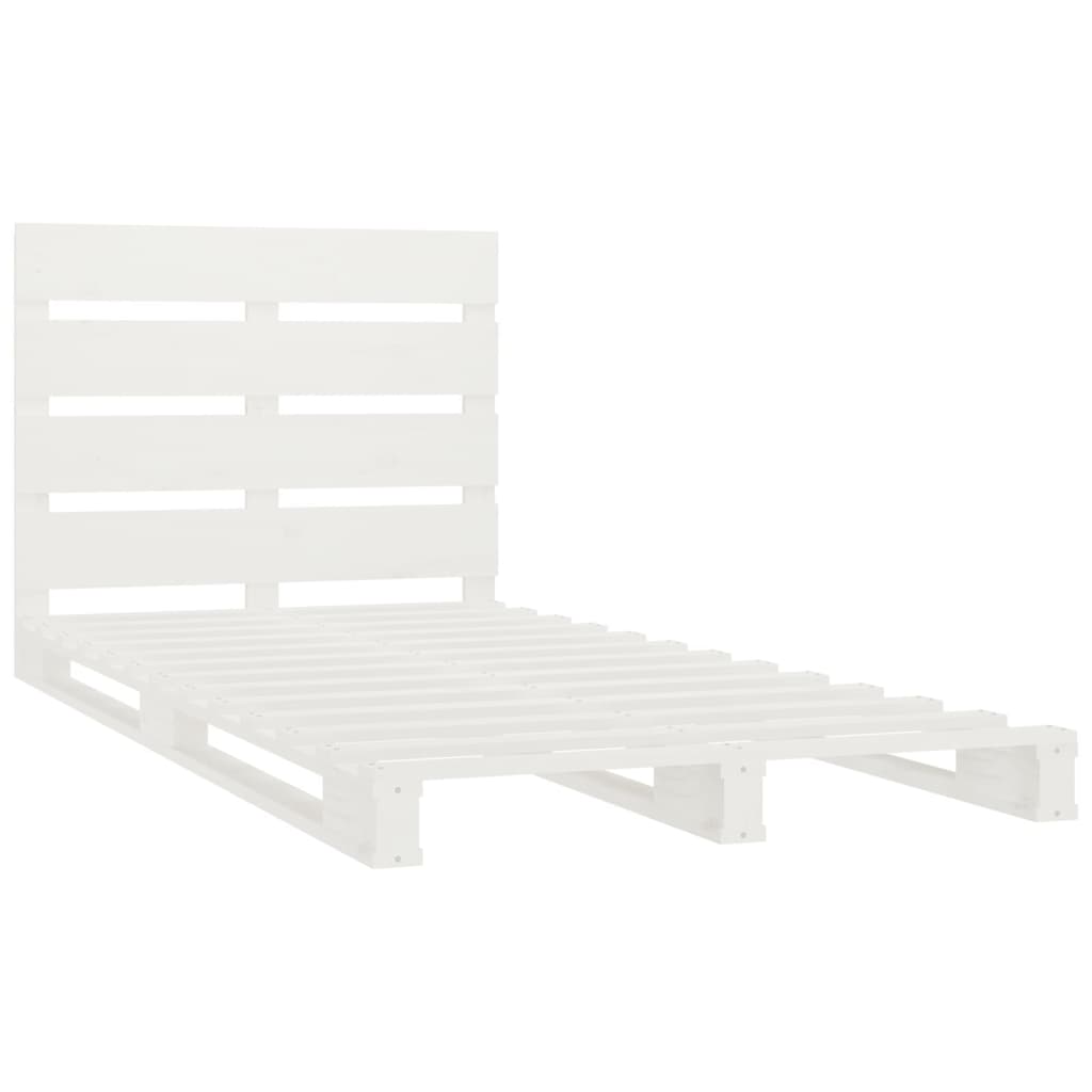 vidaXL Estructura de cama madera maciza pino blanco 75x190 cm