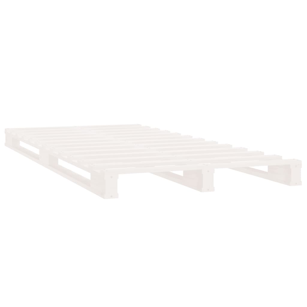 vidaXL Estructura de cama madera maciza pino blanco 75x190 cm