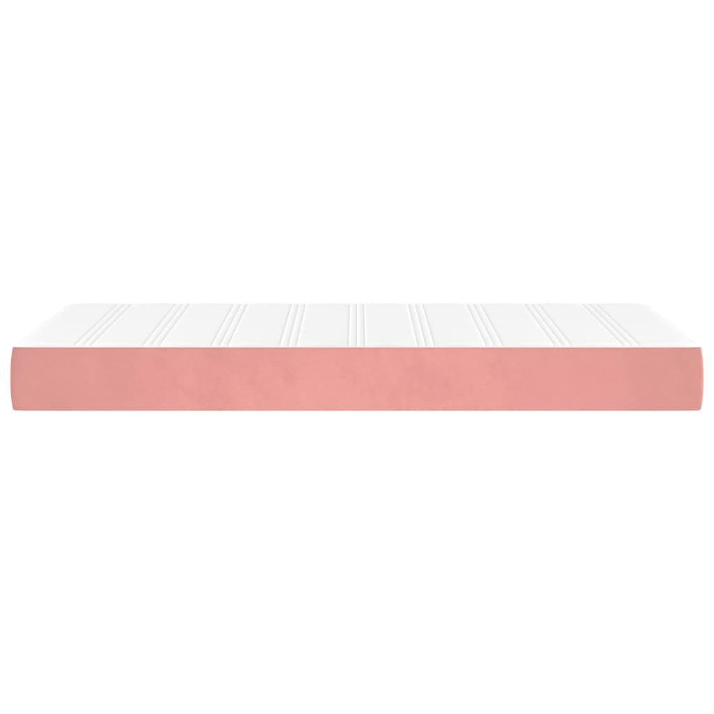 vidaXL Colchón de muelles ensacados terciopelo rosa 100x200x20 cm
