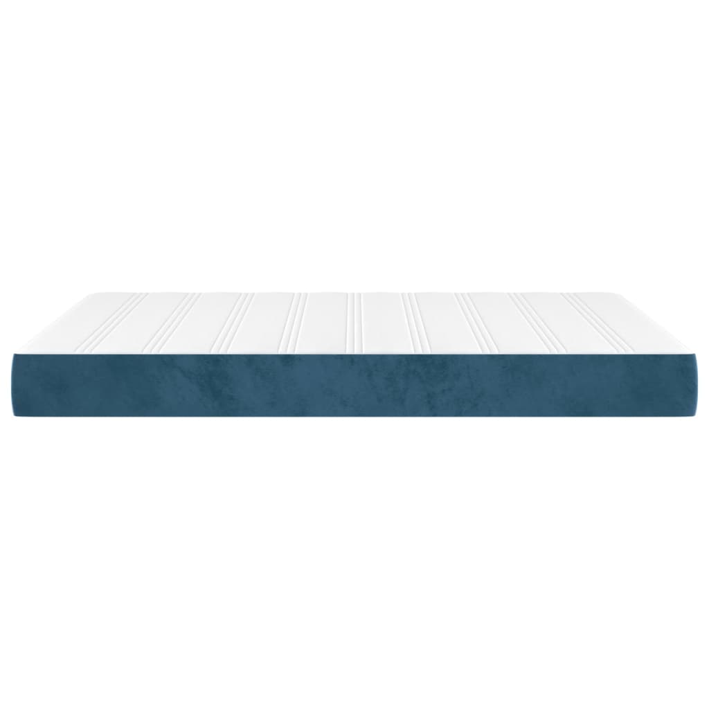 vidaXL Colchón muelles ensacados terciopelo azul oscuro 140x200x20 cm