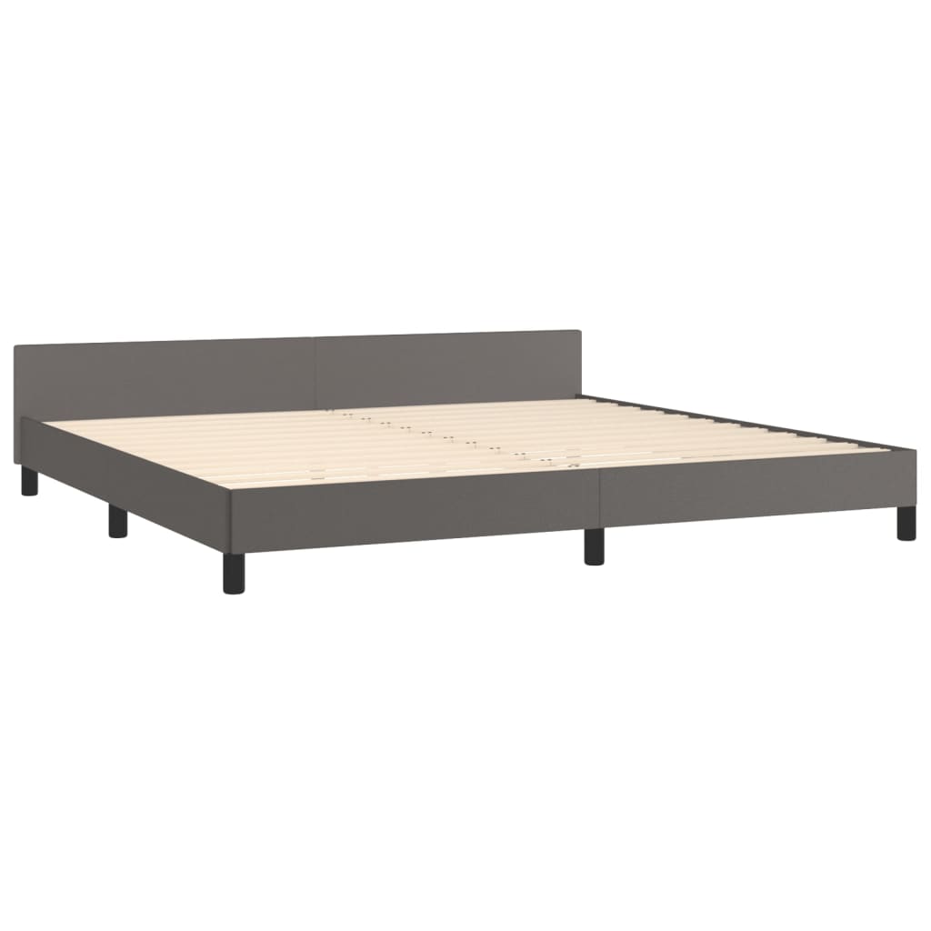vidaXL Estructura de cama con cabecero cuero sintético gris 200x200 cm