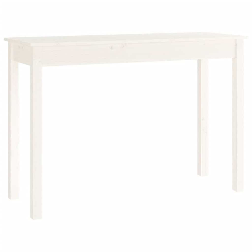 vidaXL Mesa consola de madera maciza de pino blanco 110x40x75 cm