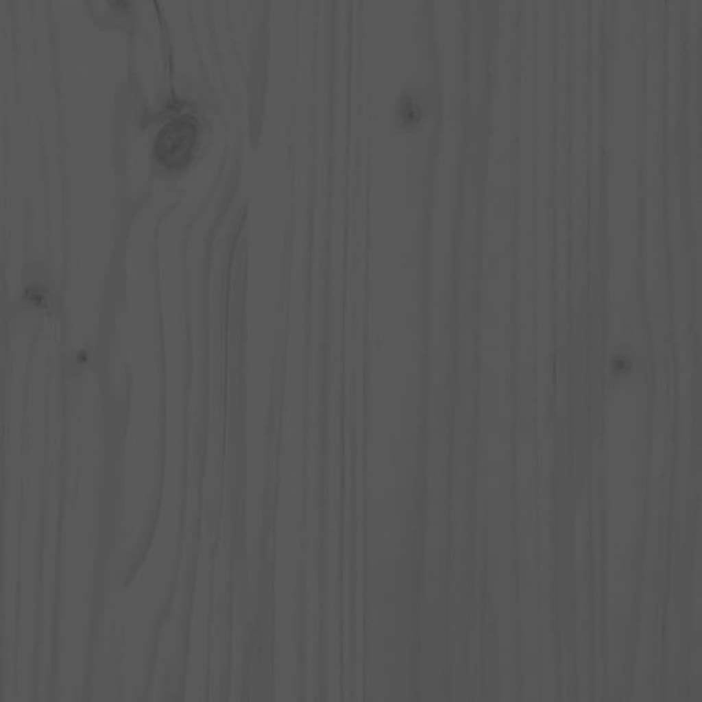 vidaXL Mesita de noche madera maciza de pino gris 79,5x38x65,5 cm