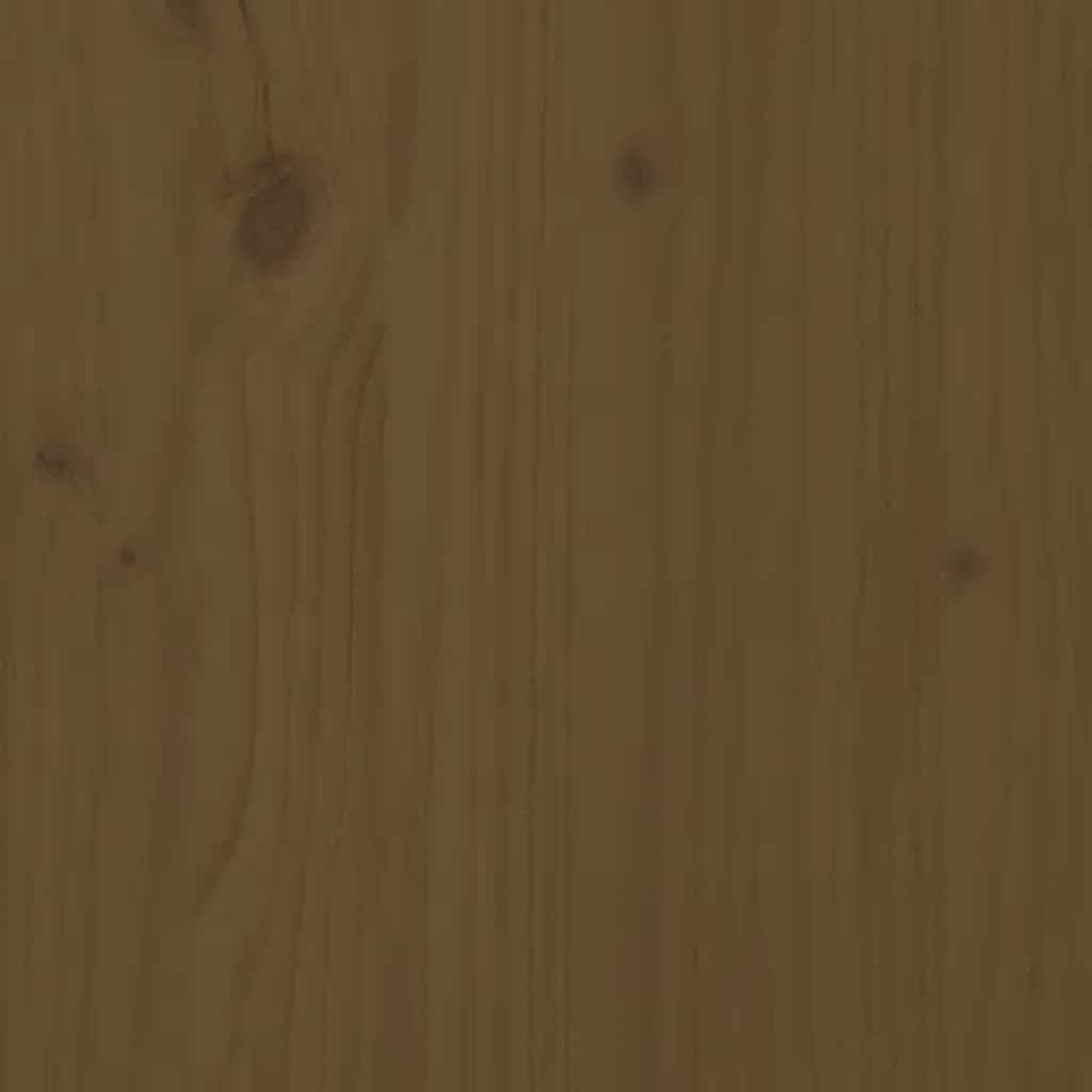 vidaXL Mesita de noche madera maciza pino marrón miel 79,5x38x65,5 cm