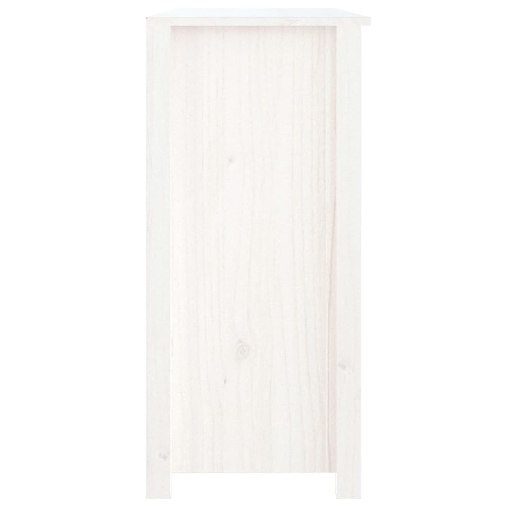 vidaXL Aparador de madera maciza de pino blanco 100x35x74 cm