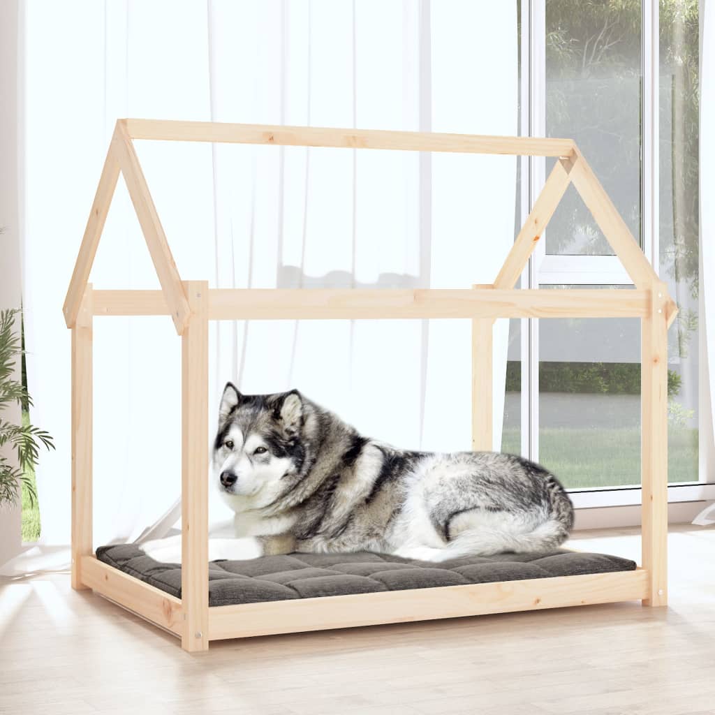 vidaXL Cama para perros madera maciza de pino 111x80x100 cm