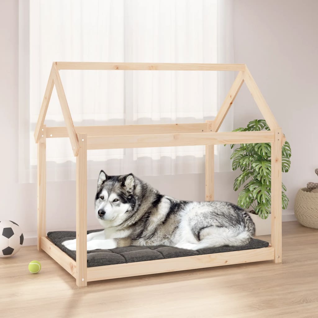 vidaXL Cama para perros madera maciza de pino 111x80x100 cm