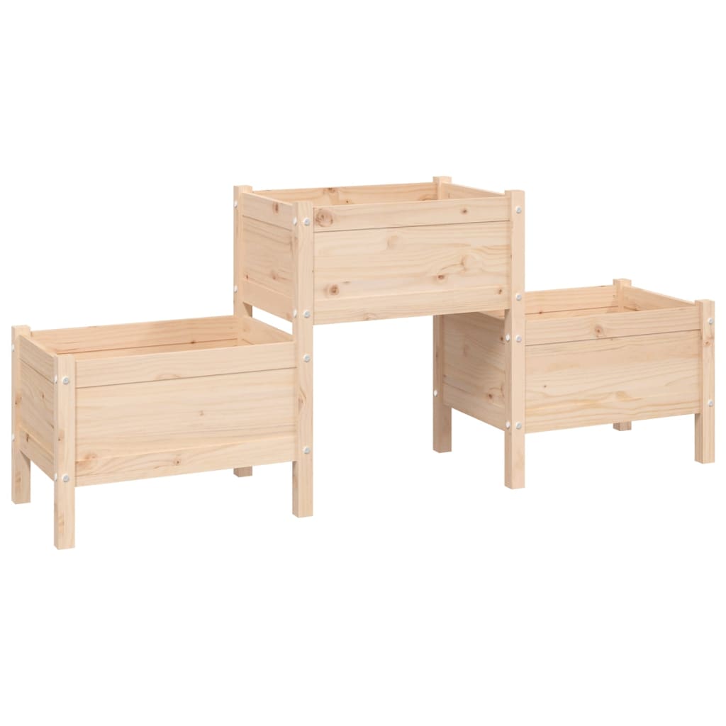 vidaXL Jardinera de madera de pino maciza 178,5x44x75 cm