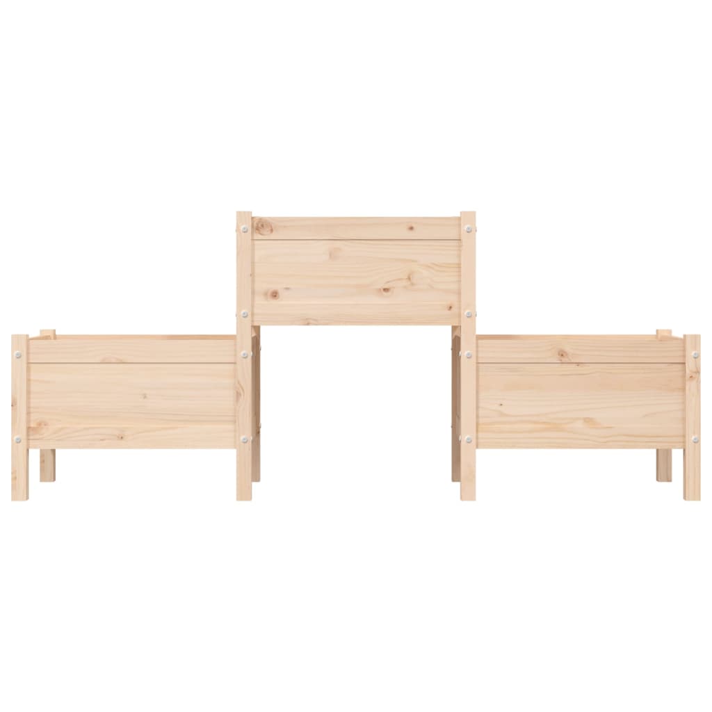 vidaXL Jardinera de madera de pino maciza 178,5x44x75 cm