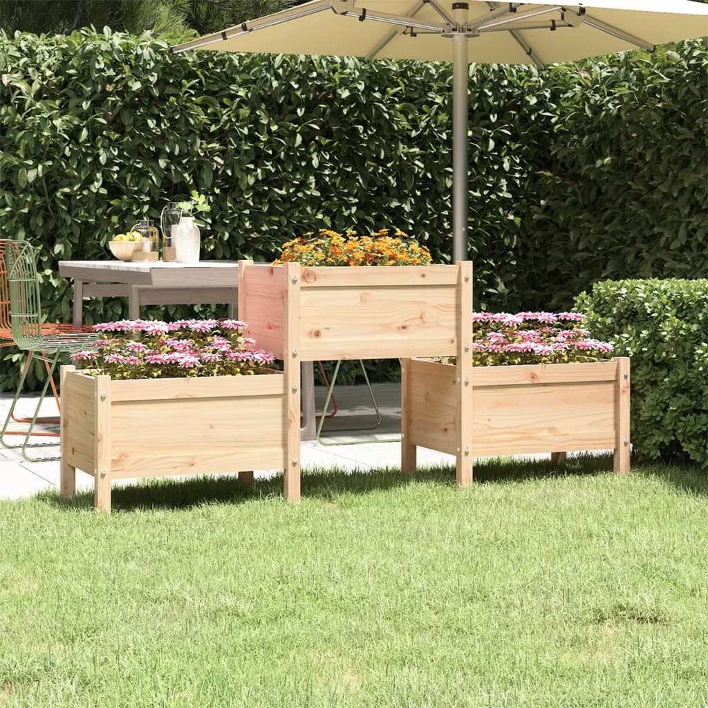 vidaXL Jardinera de madera de pino maciza 178,5x44x75 cm