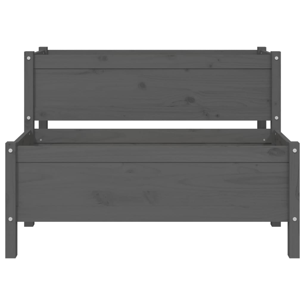 vidaXL Jardinera de madera de pino maciza gris 110x84x75 cm