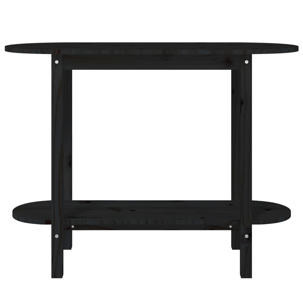 vidaXL Mesa consola madera maciza de pino negro 110x40x80 cm