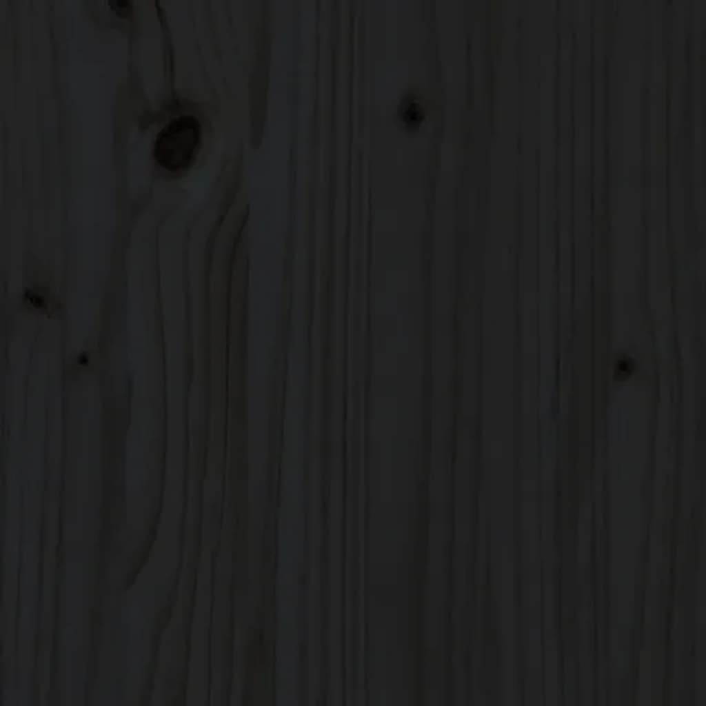 vidaXL Cama para perros madera maciza de pino negro 75,5x63,5x70 cm