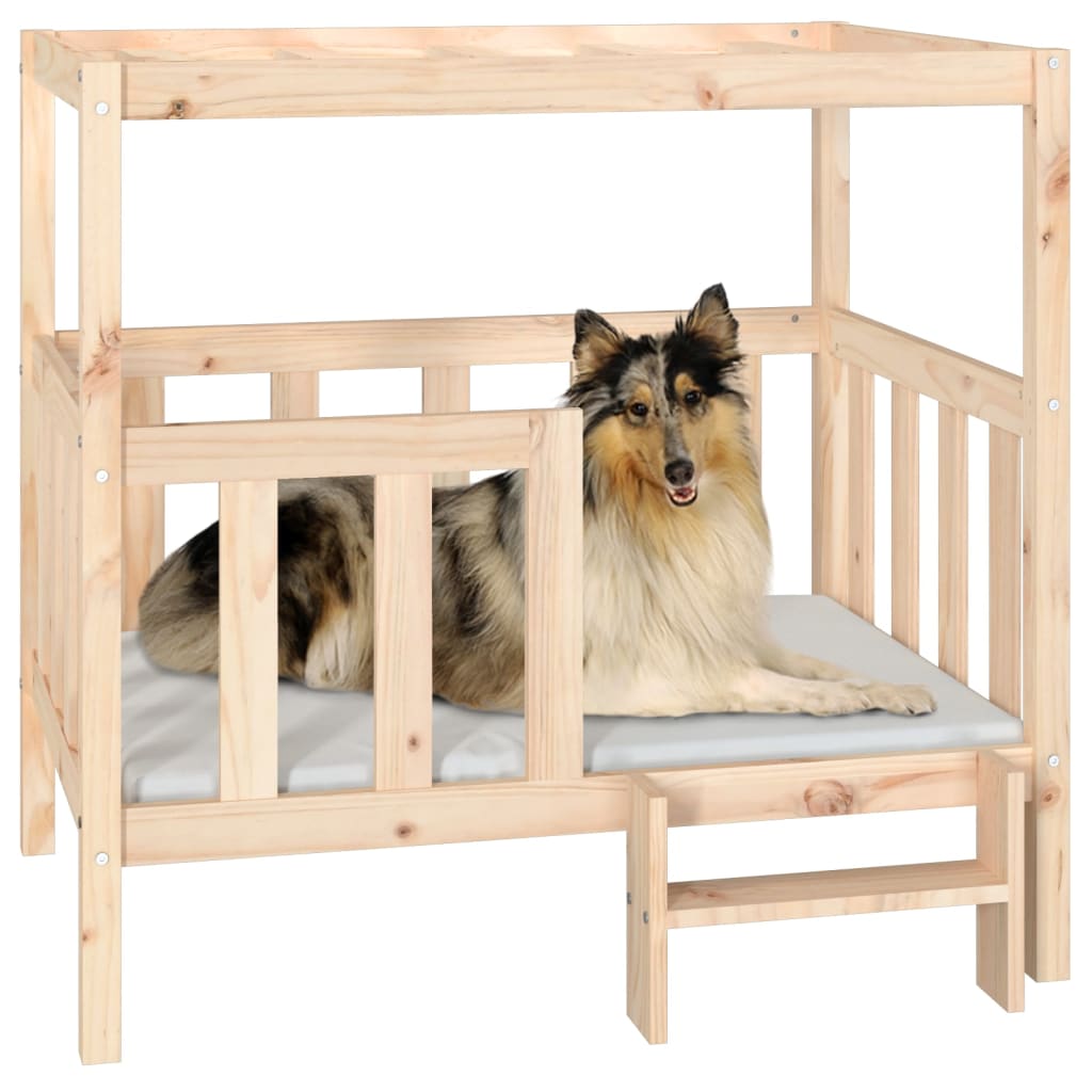 vidaXL Cama para perros madera maciza de pino 105,5x83,5x100 cm