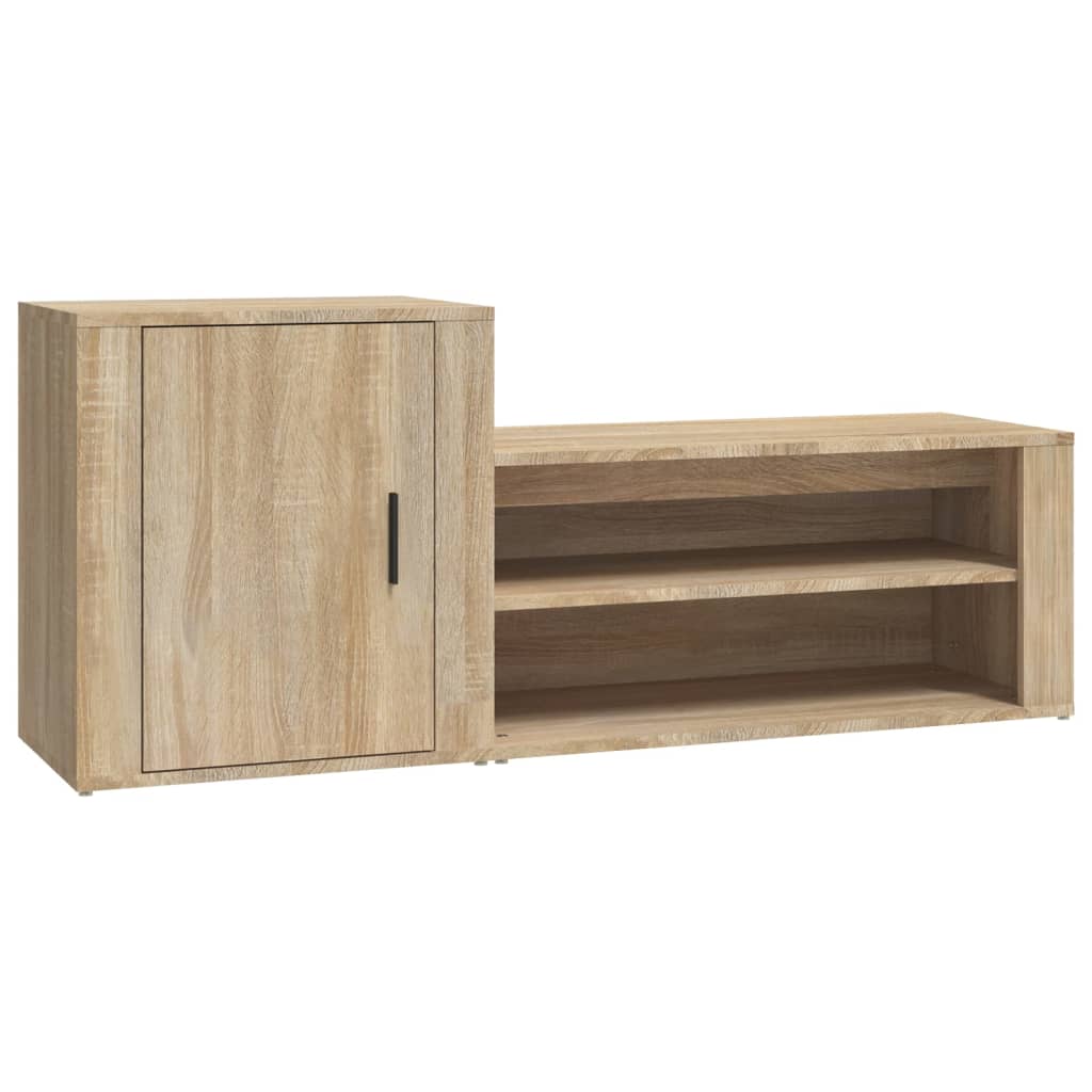 Mueble zapatero madera contrachapada roble Sonoma 63x24x147 cm