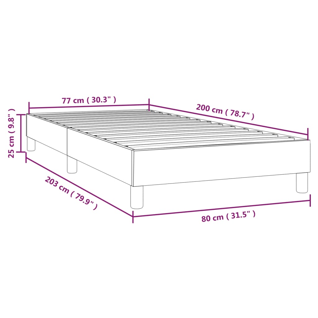 vidaXL Estructura de cama box spring tela gris taupe 80x200 cm