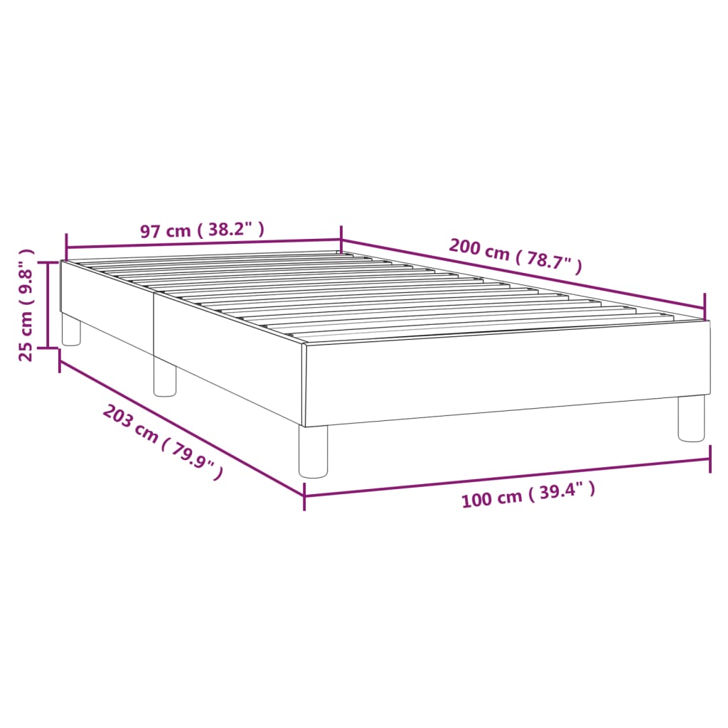 vidaXL Estructura de cama box spring tela gris claro 100x200 cm