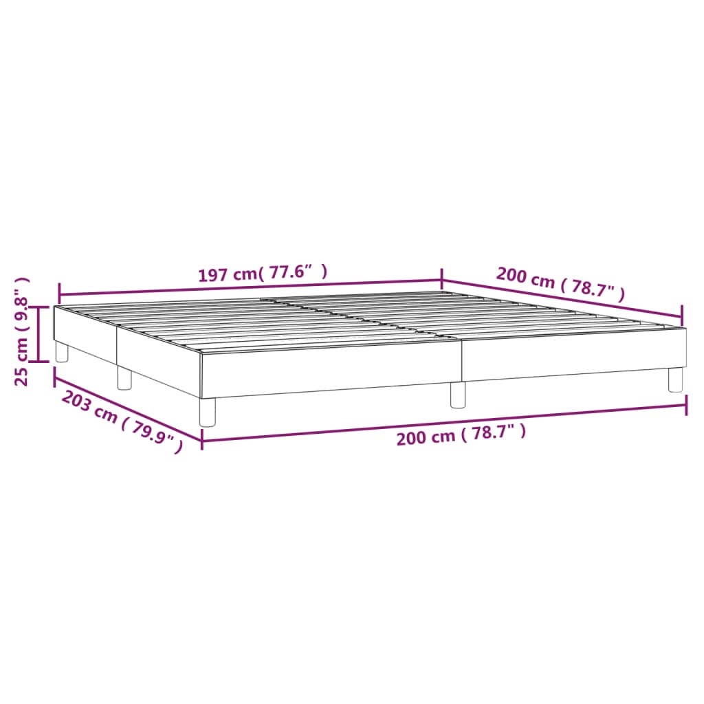 vidaXL Estructura de cama box spring tela gris oscuro 200x200 cm