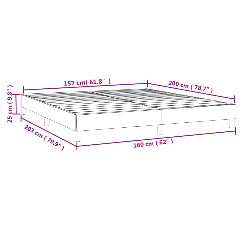 vidaXL Estructura de cama box spring tela negro 160x200 cm