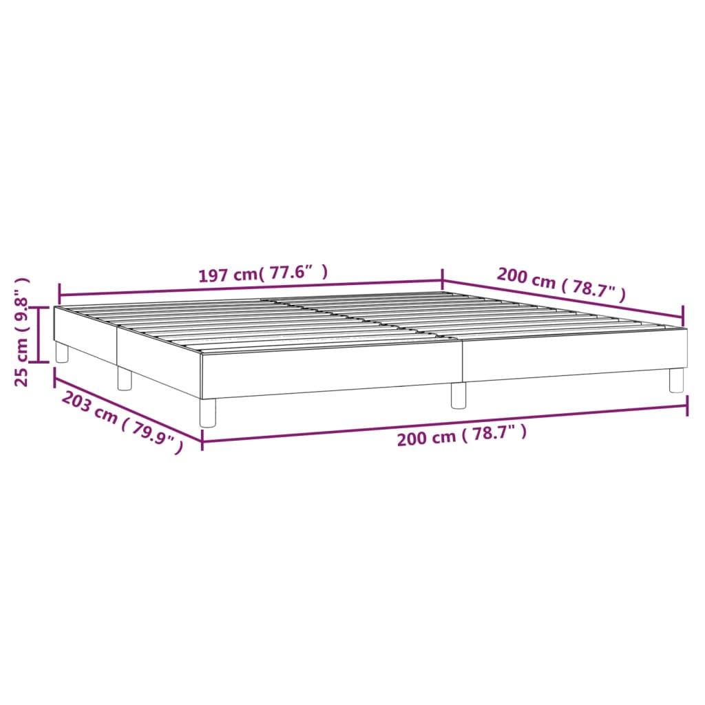 vidaXL Estructura de cama box spring terciopelo negro 200x200 cm