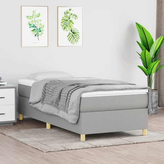 vidaXL Estructura de cama de tela gris claro 90x190 cm
