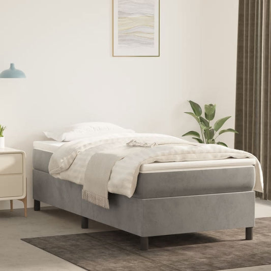 vidaXL Estructura de cama de terciopelo gris claro 80x200 cm