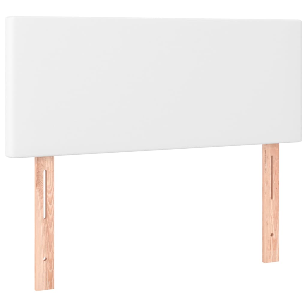 vidaXL Cabecero con LED cuero sintético blanco 100x5x78/88 cm