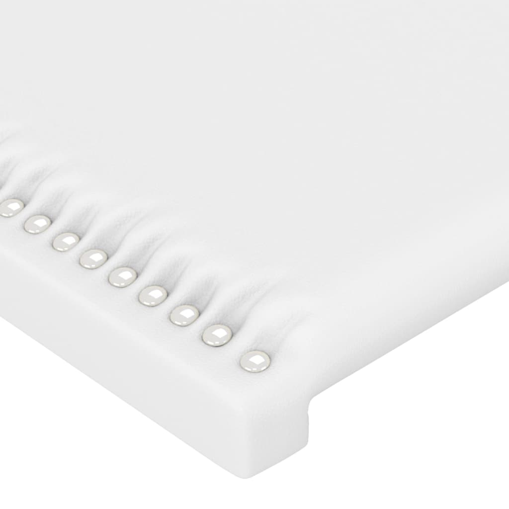 vidaXL Cabecero con LED cuero sintético blanco 200x5x78/88 cm