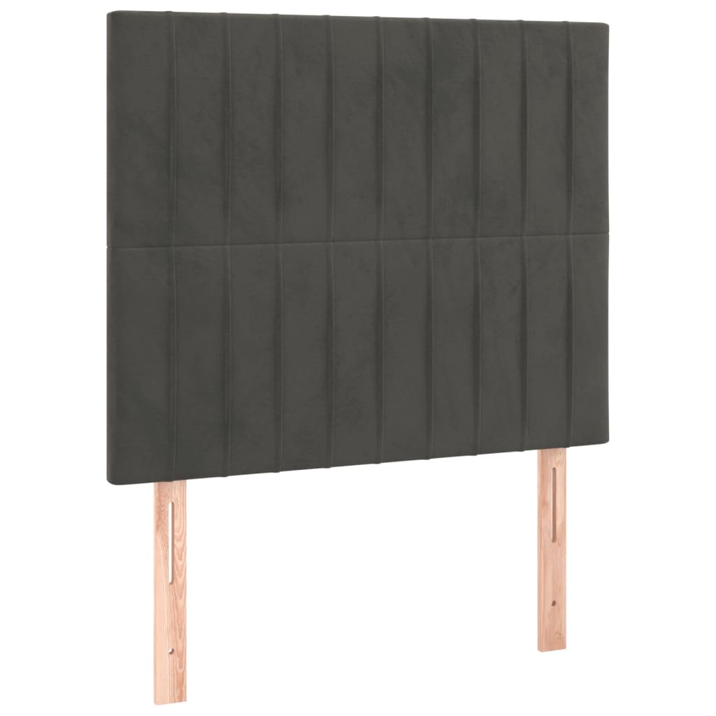 vidaXL Cama box spring con colchón terciopelo gris oscuro 80x200 cm