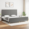 vidaXL Estructura de cama con cabecero tela gris oscuro 200x200 cm