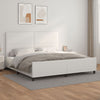 vidaXL Estructura de cama cabecero cuero sintético blanco 200x200 cm
