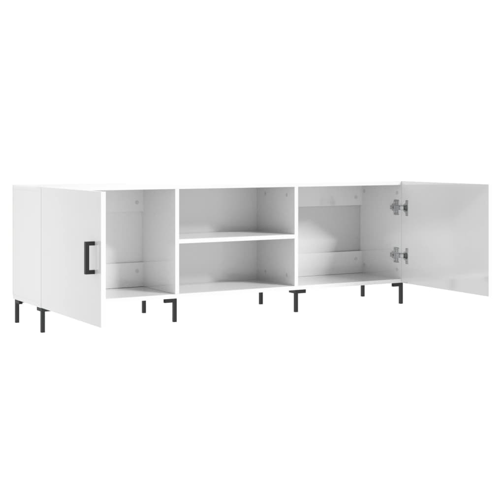 vidaXL Mueble de TV madera de ingeniería blanco brillante 150x30x50 cm