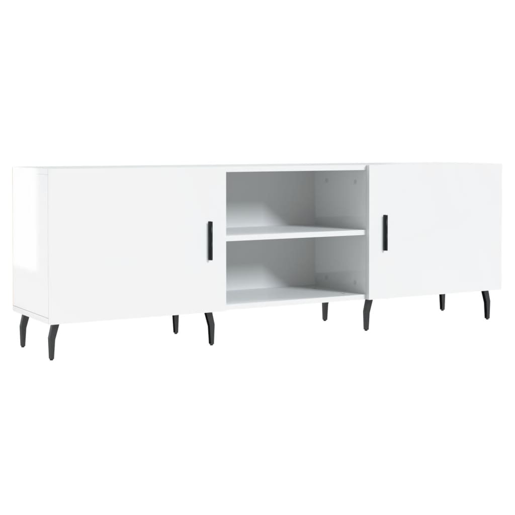 vidaXL Mueble de TV madera de ingeniería blanco brillante 150x30x50 cm