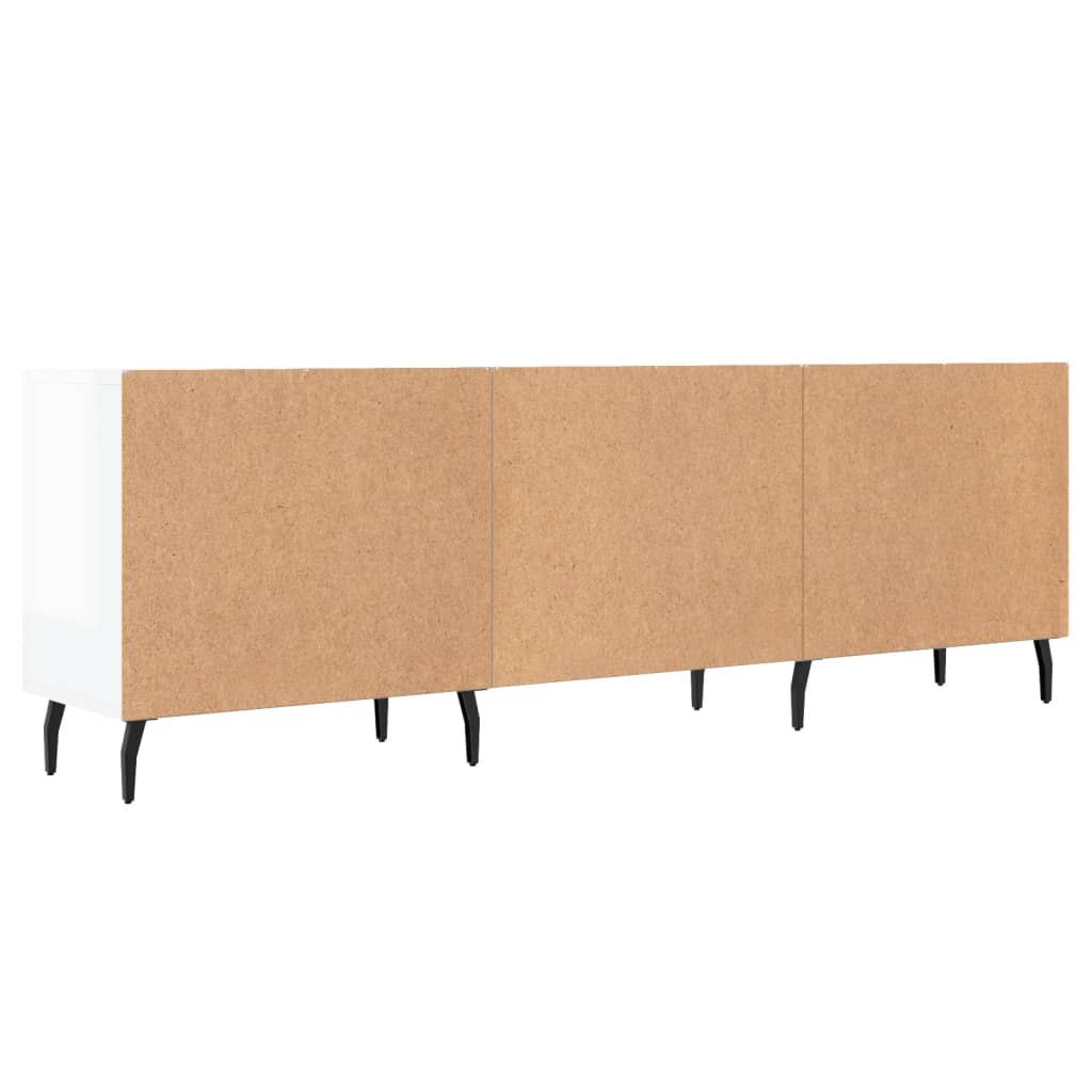 vidaXL Mueble de TV madera de ingeniería blanco brillante 150x30x50 cm