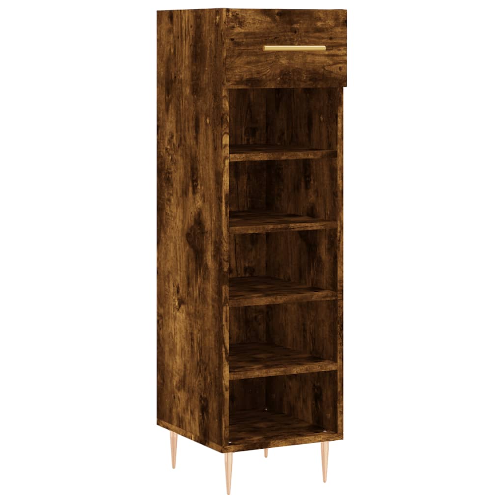 vidaXL Mueble zapatero madera contrachapada roble ahumado 30x35x105 cm –  Bechester