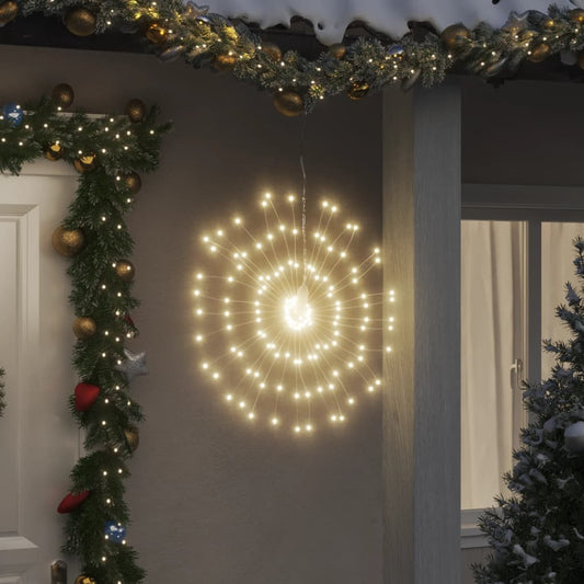 vidaXL Luces de Navidad de estrellas 4 uds 140 LED blanco cálido 17 cm