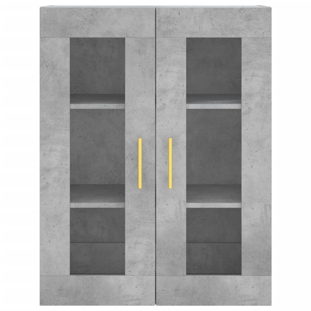vidaXL Armario de pared gris hormigón 69,5x34x90 cm