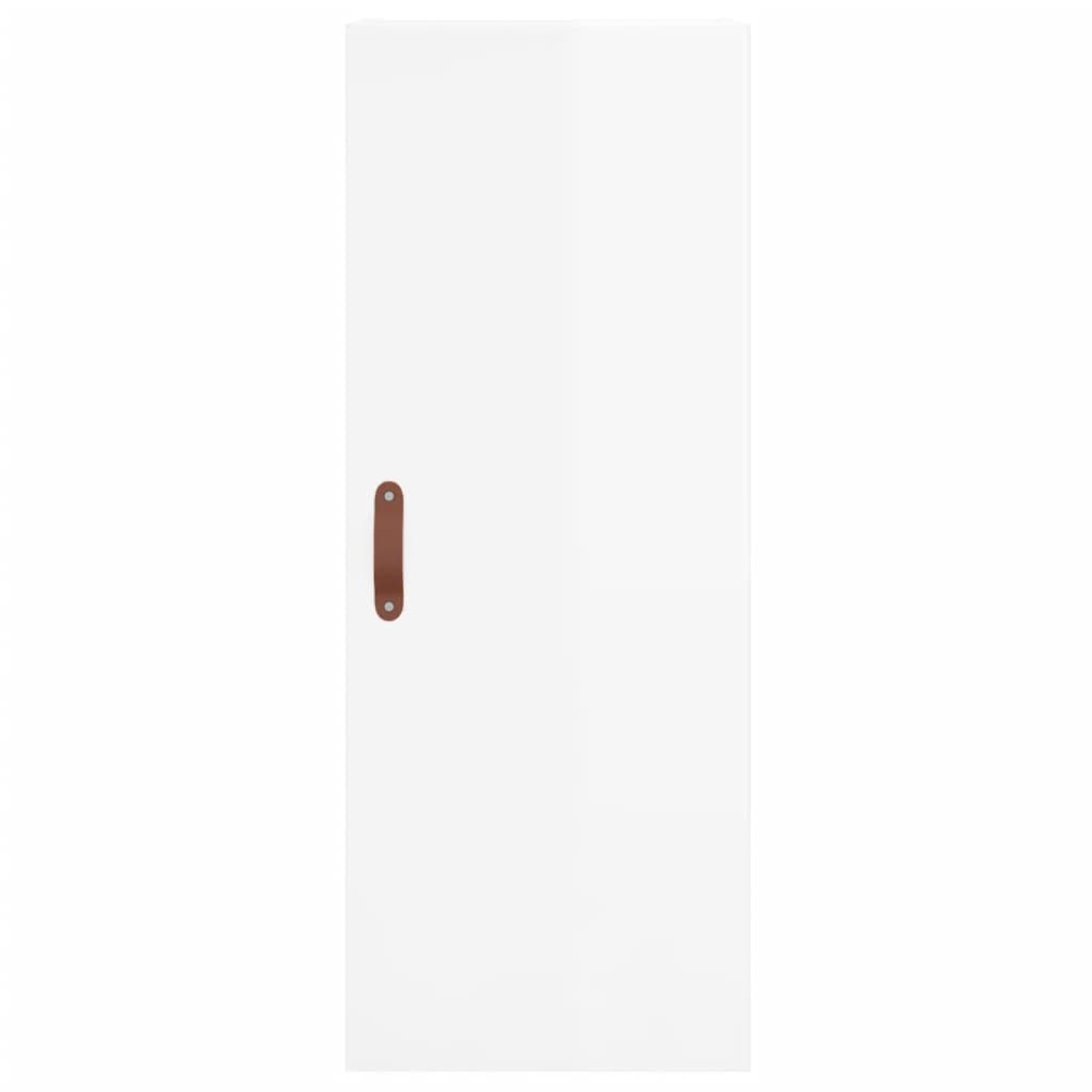 vidaXL Armario de pared blanco brillante 34,5x34x90 cm