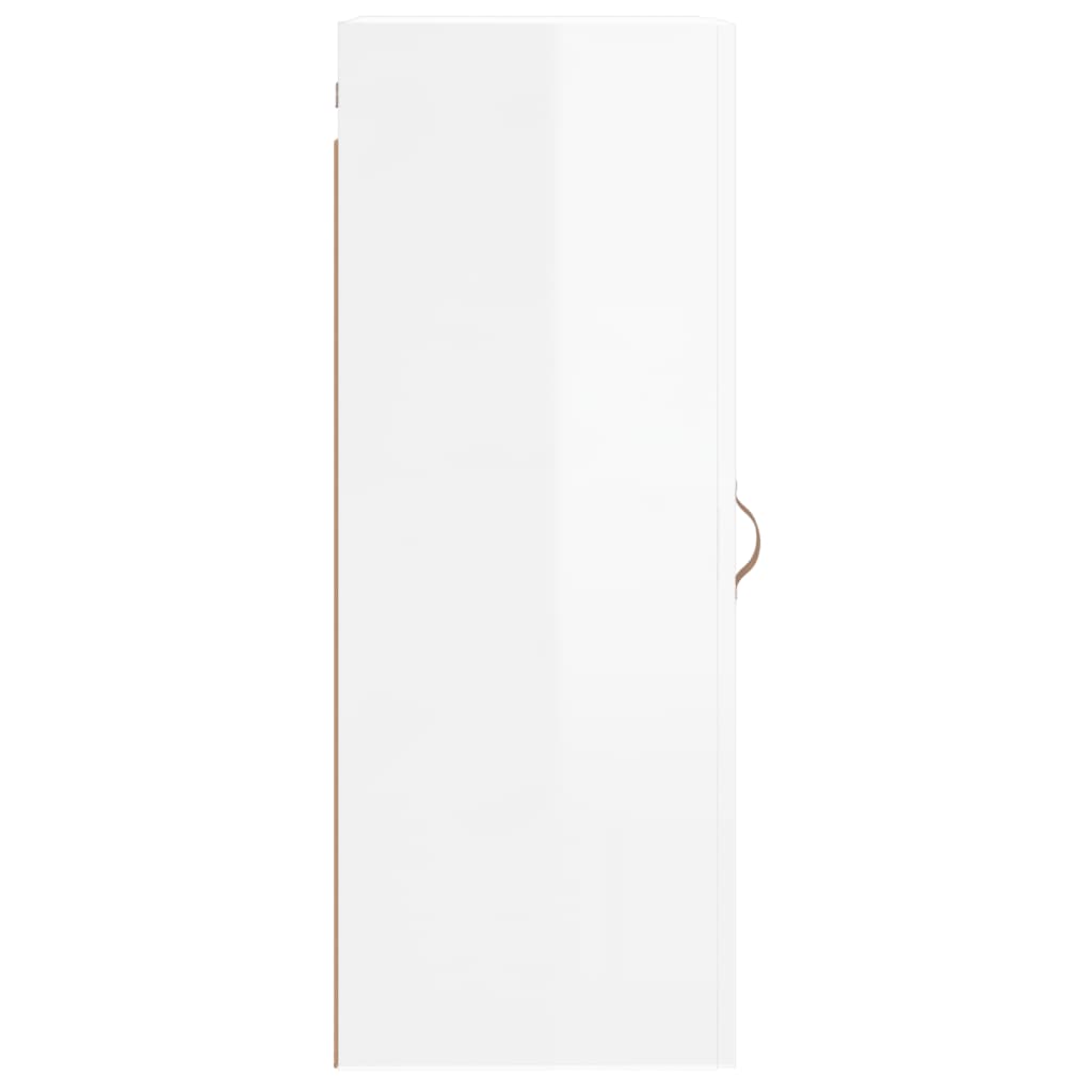 vidaXL Armario de pared blanco brillante 34,5x34x90 cm